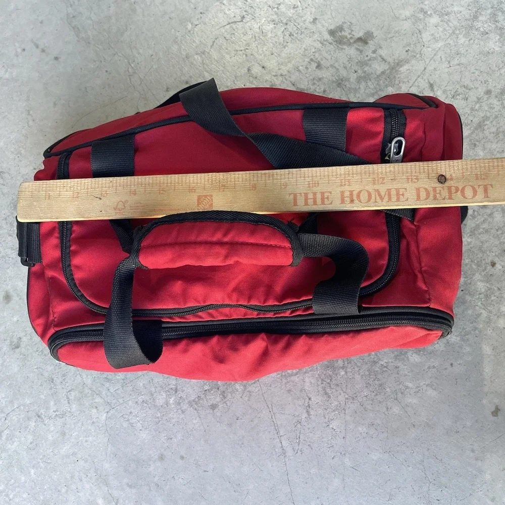 Vintage Nike Medium Training Duffle Gym Travel Sports Shoe Bag Black Swoosh Logo